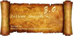 Zollner Osszián névjegykártya